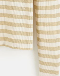 T-Shirt Veras rayé blanc/beige