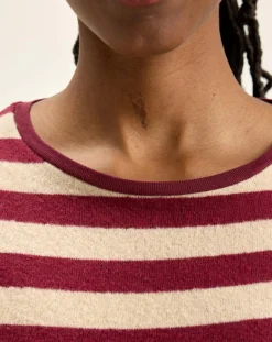 T-Shirt Vidoum rayé blanc/rouge