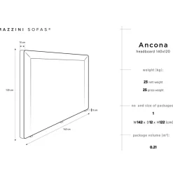 Tête de lit Ancona gris clair - 160x120 cm