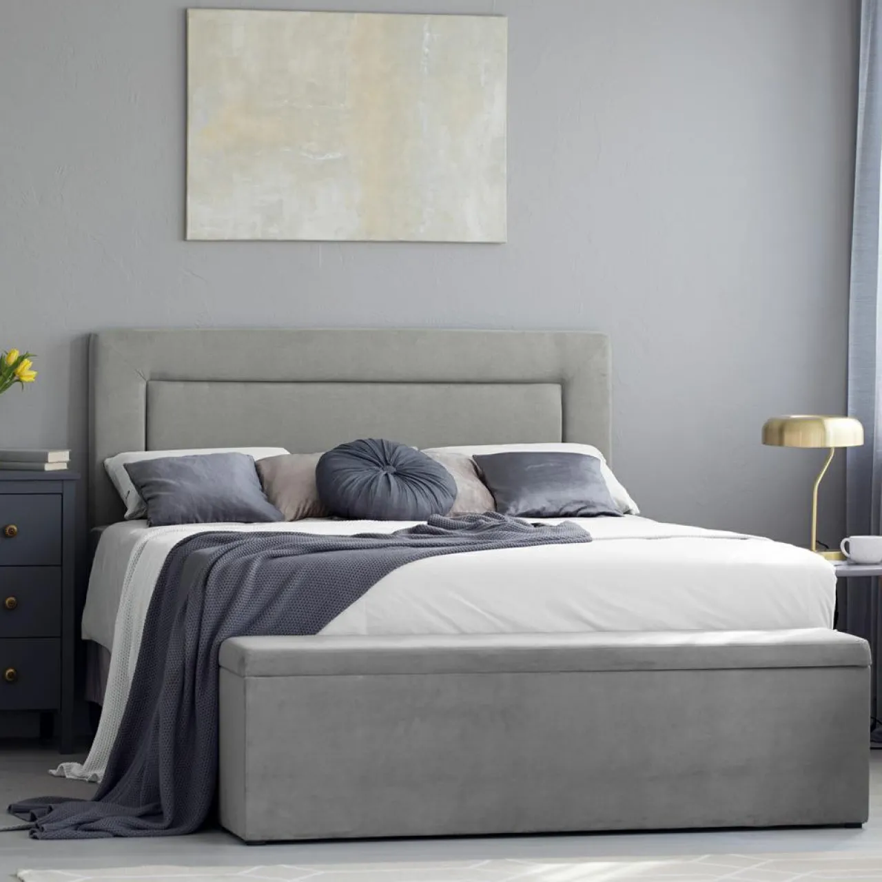 Tête de lit Ancona gris clair - 200x120 cm