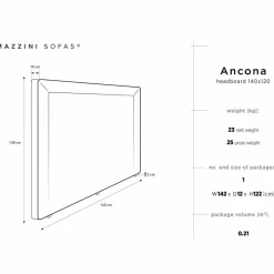 Tête de lit Ancona gris foncé - 180x120 cm