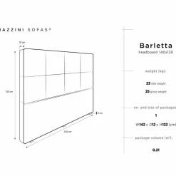 Tête de lit Barletta gris clair - 160x120 cm