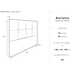 Tête de lit Barletta gris foncé - 200x120 cm
