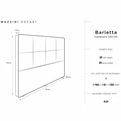 Tête de lit Barletta noire - 140x120 cm