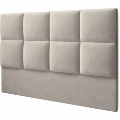 Tête de Lit en Velours Begonia beige clair - 140x120 cm