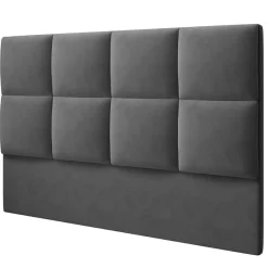 Tête de lit en Velours Begonia gris foncé - 200 cm