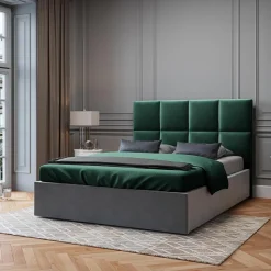 Tête de Lit en Velours Begonia vert bouteille - 140x120 cm