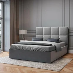 Tête de Lit en Velours Begonia gris clair - 140x120 cm