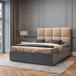 Tête de Lit en Velours Begonia beige - 140x120 cm