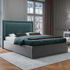 Tête de Lit en Velours Primevere pétrole - 180x120 cm