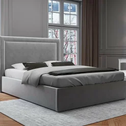 Tête De Lit En Velours Primevere gris clair - 200x10x120 cm