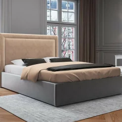Tête de lit en Velours Primevere beige - 200x10x120 cm