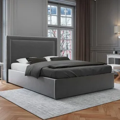 Tête de Lit en Velours Primevere gris foncé - 180x120 cm