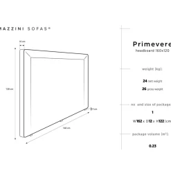 Tête de lit en Velours Primevere beige clair - 160x120 cm