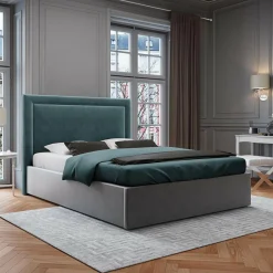 Tête de Lit en Velours Primevère pétrole - 200x120 cm