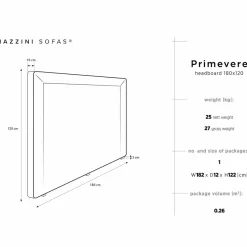 Tête De Lit En Velours Primevere beige - 180x120 cm