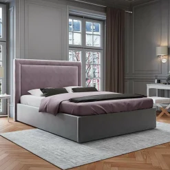 Tête de lit en Velours Primevere lavande - 160x34x47 cm