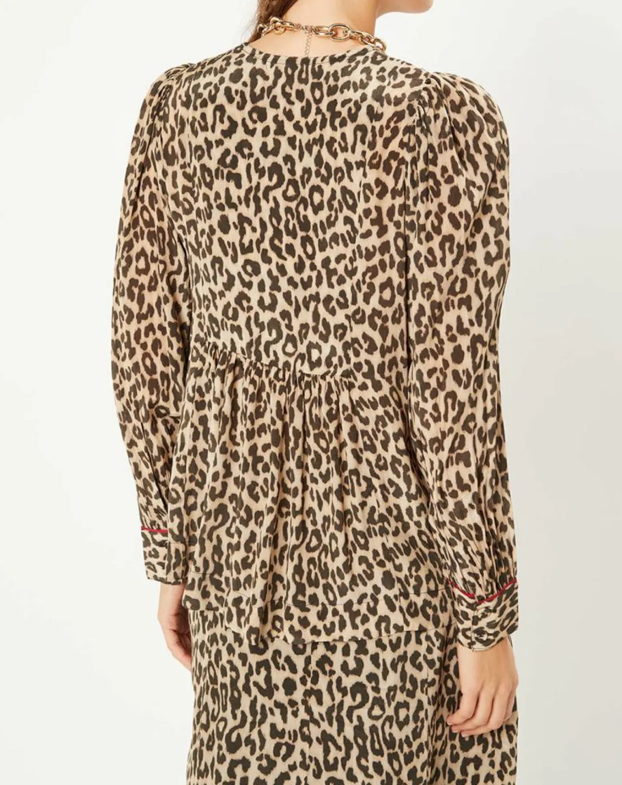 Tunique col V Léo marron