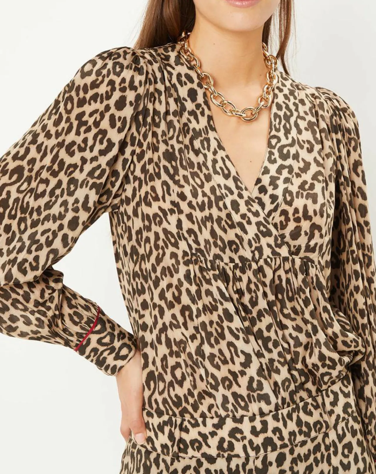 Tunique col V Léo marron