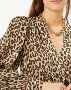 Tunique col V Léo marron