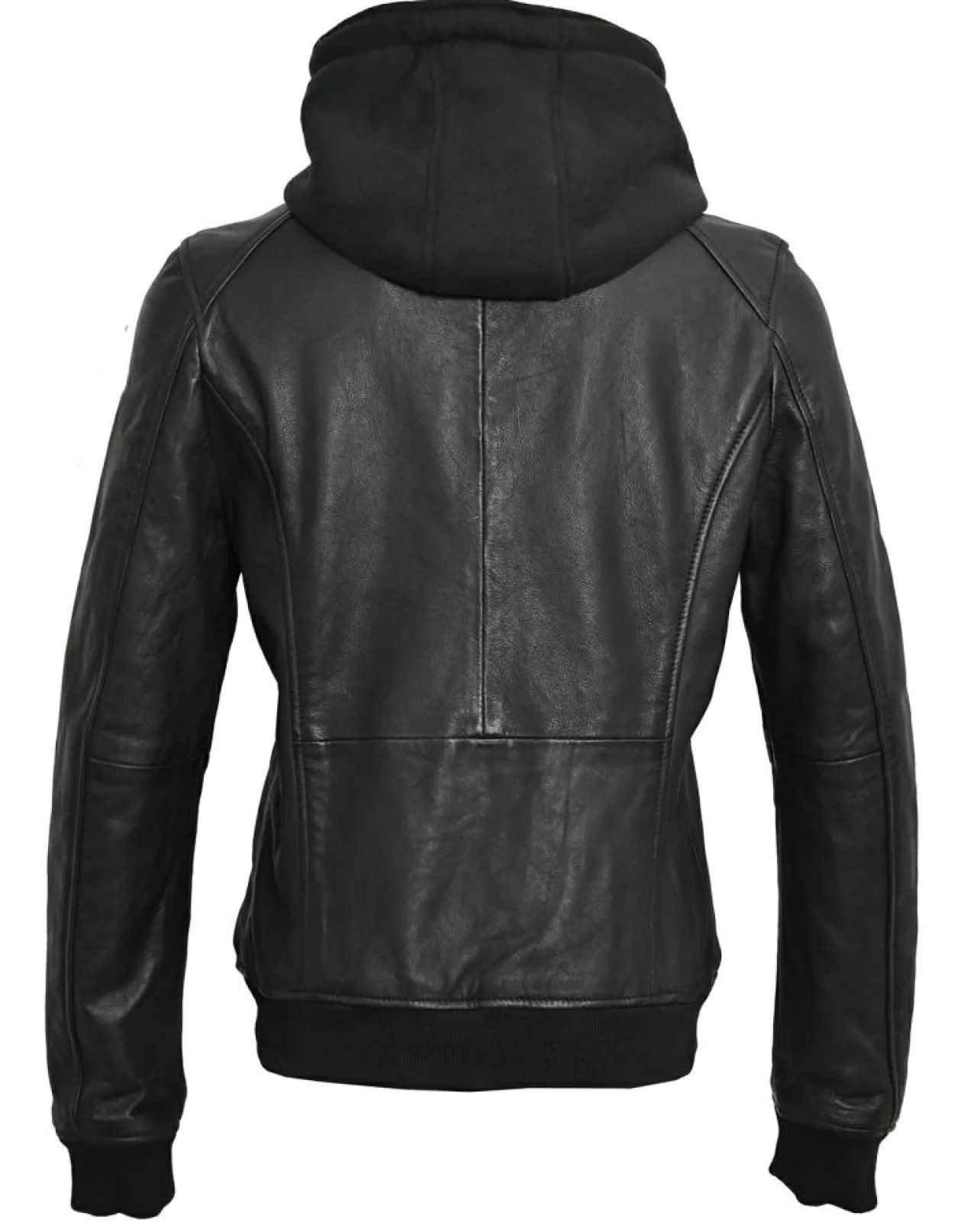 Veste à capuche en Cuir Noa noire