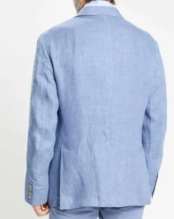 Veste 100% Lin bleu moyen