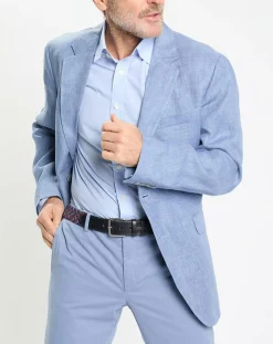 Veste 100% Lin bleu moyen