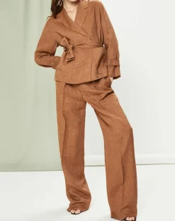 Veste 100% Lin Rodi marron