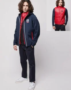 Veste avec doublure amovible Newport 3 couches bleu/rouge