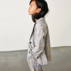 Veste blazer Chick en Coton mélangé à carreaux grise