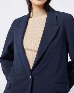 Veste blazer classique 1 bouton bleu marine