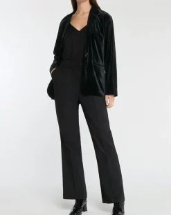 Veste blazer en Velours lisse noire