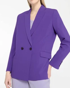 Veste blazer Rune double boutonnage violette