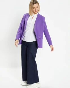 Veste blazer Rune double boutonnage violette