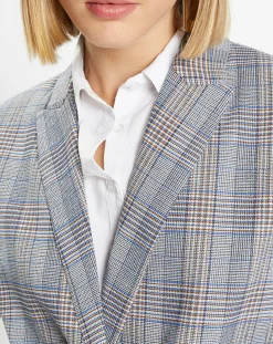 Veste blazer Rune double boutonnage imprimé Pince de Galles gris/noir