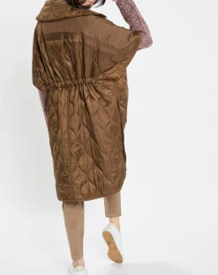 Veste cape matelassée padded marron