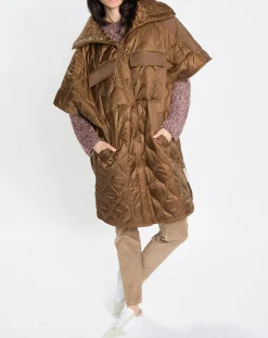 Veste cape matelassée padded marron