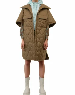 Veste cape matelassée padded marron