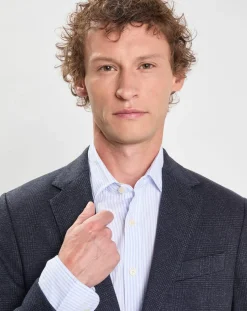 Veste Check Fondu à imprimé Prince de Galles bleue