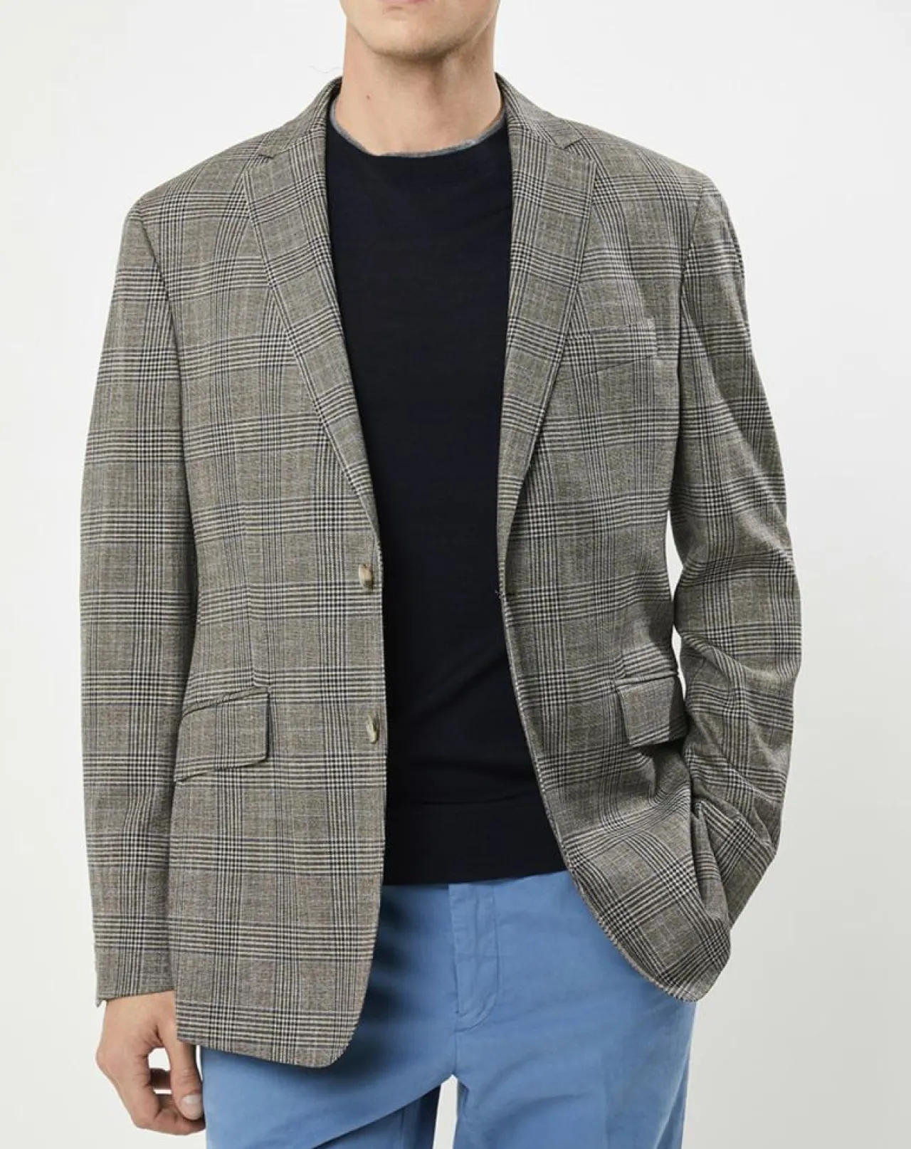 Veste Chek imprimée prince de galles beige