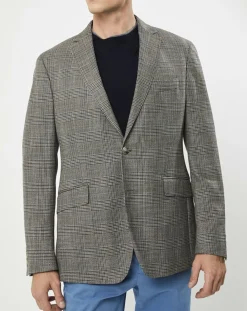 Veste Chek imprimée prince de galles beige