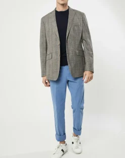 Veste Chek imprimée prince de galles beige