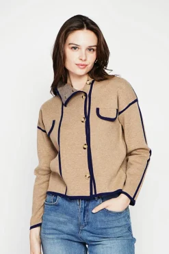 Veste col montant camel