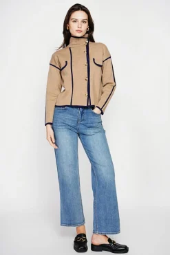 Veste col montant camel