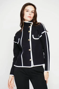 Veste col montant noire