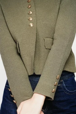 Veste courte boutonnée kaki