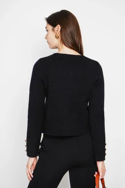 Veste courte boutonnée noire