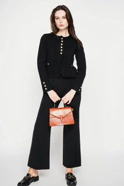 Veste courte boutonnée noire