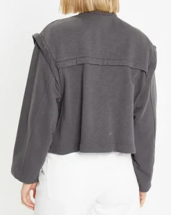 Veste courte en Coton Léonor gris foncé