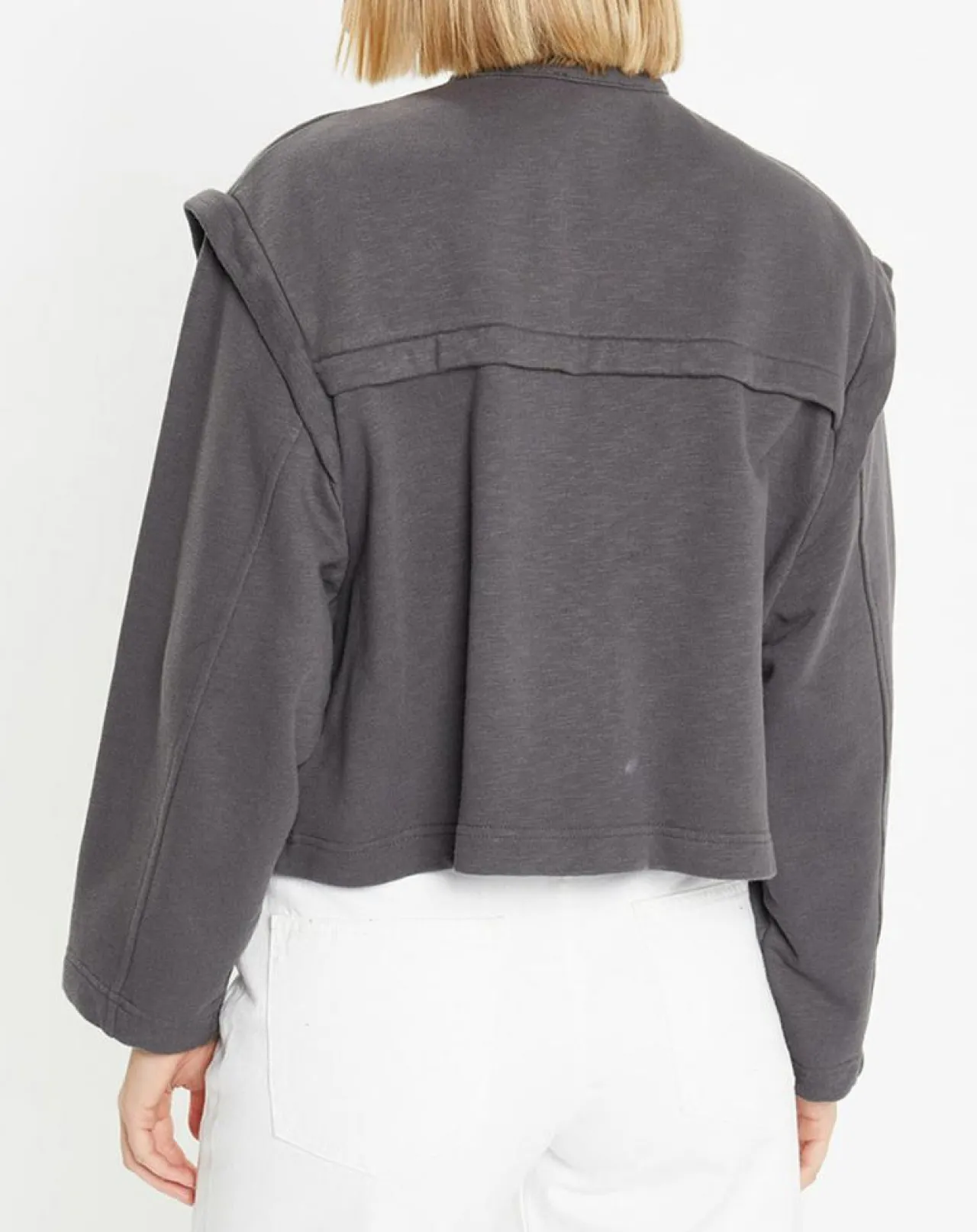 Veste courte en Coton Léonor gris foncé